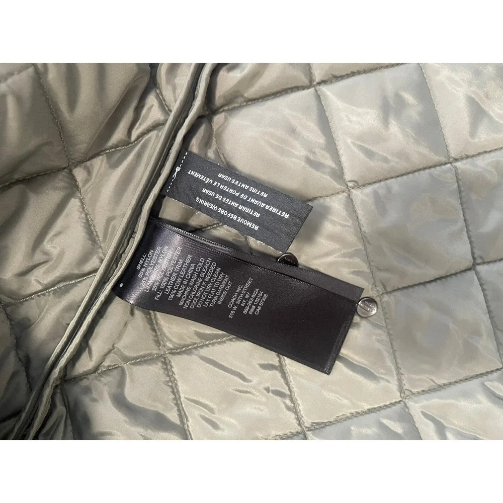 Coach Women's‎ Quilted Military Vest Olive Green Size Medium